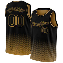 Load image into Gallery viewer, Custom Black Old Gold Fade Fashion Authentic City Edition Basketball Jersey
