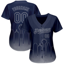 Load image into Gallery viewer, Custom Navy Gray 3D Dallas City Edition Fade Fashion Authentic Baseball Jersey
