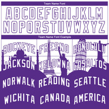 Load image into Gallery viewer, Custom White Purple Holiday Travel Monuments Silhouette Authentic City Edition Basketball Jersey
