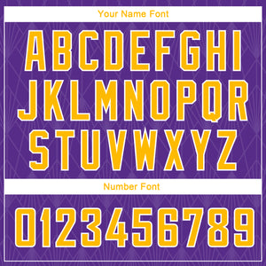 Custom Purple Gold-White Geometric Shapes And Side Stripes Authentic City Edition Basketball Jersey