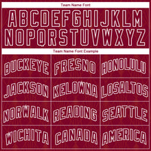 Load image into Gallery viewer, Custom Maroon White Geometric Shapes And Side Stripes Authentic City Edition Basketball Jersey
