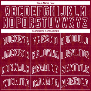 Custom Maroon White Geometric Shapes And Side Stripes Authentic City Edition Basketball Jersey