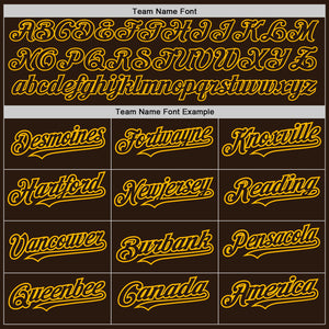 Custom Brown Gold 3D Pattern Design Abstract Splatter Grunge Art Authentic Baseball Jersey