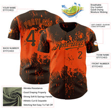 Load image into Gallery viewer, Custom Brown Orange 3D Pattern Design Abstract Splatter Grunge Art Authentic Baseball Jersey
