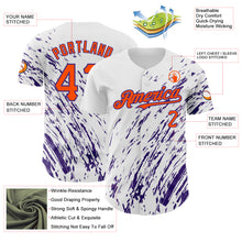 Load image into Gallery viewer, Custom White Orange-Purple 3D Pattern Design Abstract Splash Authentic Baseball Jersey
