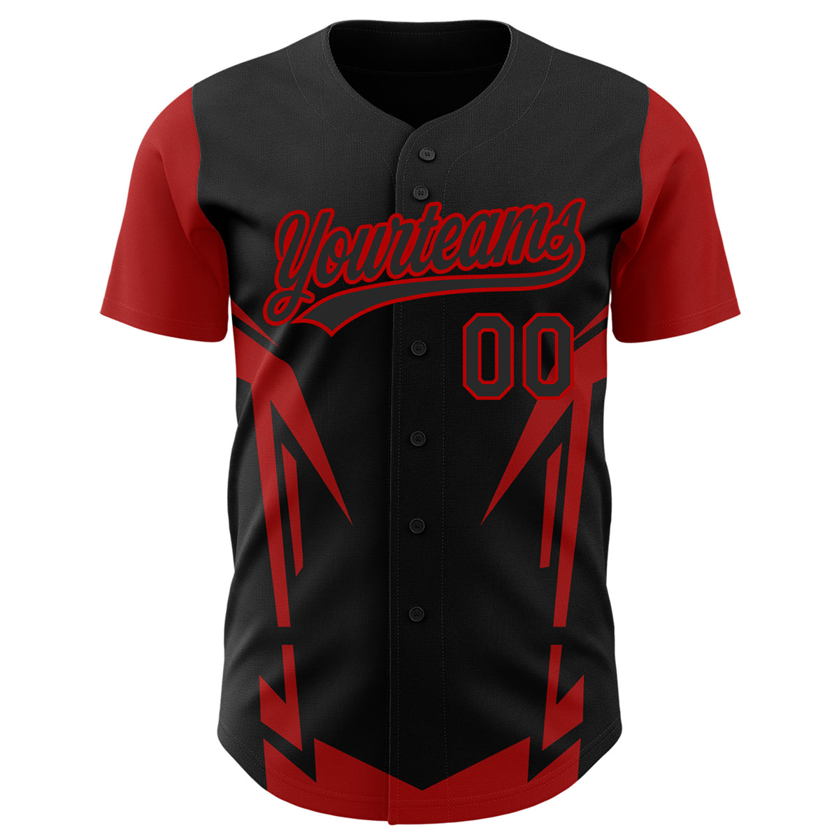 Custom Black Red 3D Pattern Design Side Sharp Edges Authentic Baseball ...