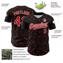 Load image into Gallery viewer, Custom Black Red-White 3D Pattern Design Star Lines Authentic Baseball Jersey
