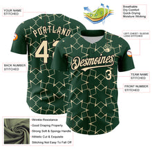 Load image into Gallery viewer, Custom Green Cream-Black 3D Pattern Design Star Lines Authentic Baseball Jersey
