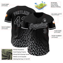 Load image into Gallery viewer, Custom Black Gray 3D Pattern Design Leopard Print Fade Fashion Authentic Baseball Jersey
