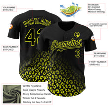 Load image into Gallery viewer, Custom Black Neon Yellow 3D Pattern Design Leopard Print Fade Fashion Authentic Baseball Jersey
