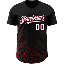 Load image into Gallery viewer, Custom Black White-Maroon 3D Pattern Design Leopard Print Fade Fashion Authentic Baseball Jersey
