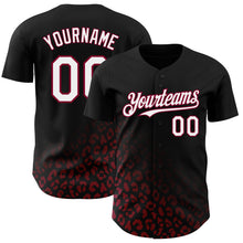 Load image into Gallery viewer, Custom Black White-Maroon 3D Pattern Design Leopard Print Fade Fashion Authentic Baseball Jersey
