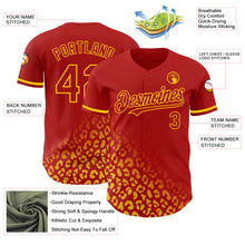 Load image into Gallery viewer, Custom Red Yellow 3D Pattern Design Leopard Print Fade Fashion Authentic Baseball Jersey
