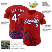 Load image into Gallery viewer, Custom Red White-Royal 3D Pattern Design Leopard Print Fade Fashion Authentic Baseball Jersey
