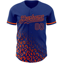 Load image into Gallery viewer, Custom Royal Orange 3D Pattern Design Leopard Print Fade Fashion Authentic Baseball Jersey
