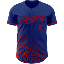 Load image into Gallery viewer, Custom Royal Red 3D Pattern Design Leopard Print Fade Fashion Authentic Baseball Jersey
