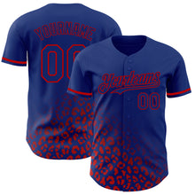 Load image into Gallery viewer, Custom Royal Red 3D Pattern Design Leopard Print Fade Fashion Authentic Baseball Jersey
