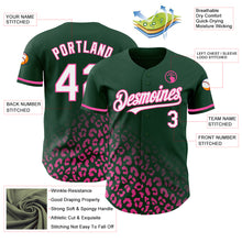 Load image into Gallery viewer, Custom Green White-Pink 3D Pattern Design Leopard Print Fade Fashion Authentic Baseball Jersey
