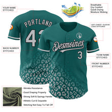 Load image into Gallery viewer, Custom Teal Gray-Black 3D Pattern Design Leopard Print Fade Fashion Authentic Baseball Jersey
