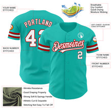 Load image into Gallery viewer, Custom Aqua White-Red Authentic Baseball Jersey
