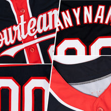 Load image into Gallery viewer, Custom Cream Red-Black 3 Colors Arm Shapes Authentic Baseball Jersey

