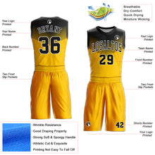 Load image into Gallery viewer, Custom Gold Black-White Round Neck Sublimation Basketball Suit Jersey
