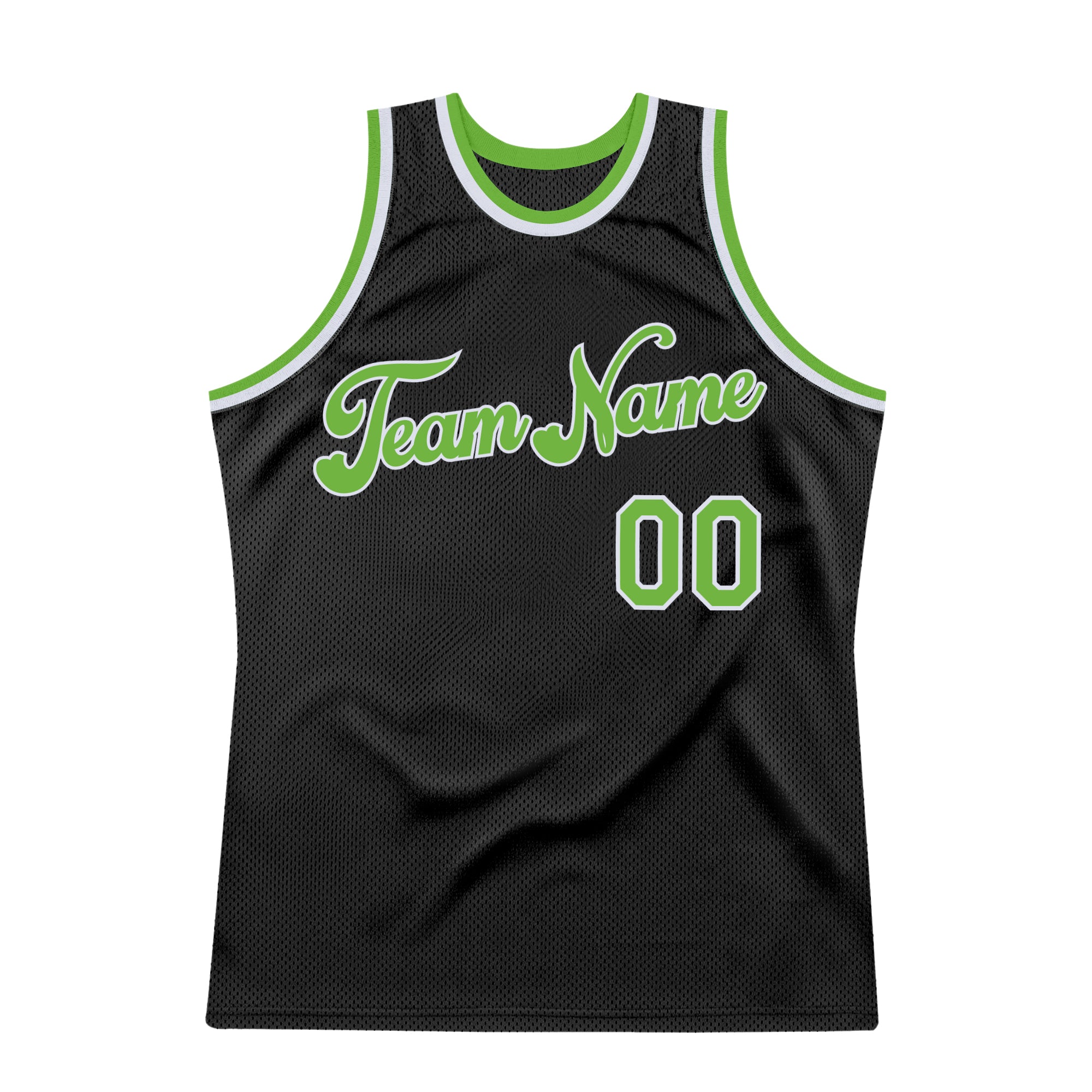 FIITG Custom Basketball Jersey Neon Green Pink-Black Authentic Throwback Men's Size:3XL