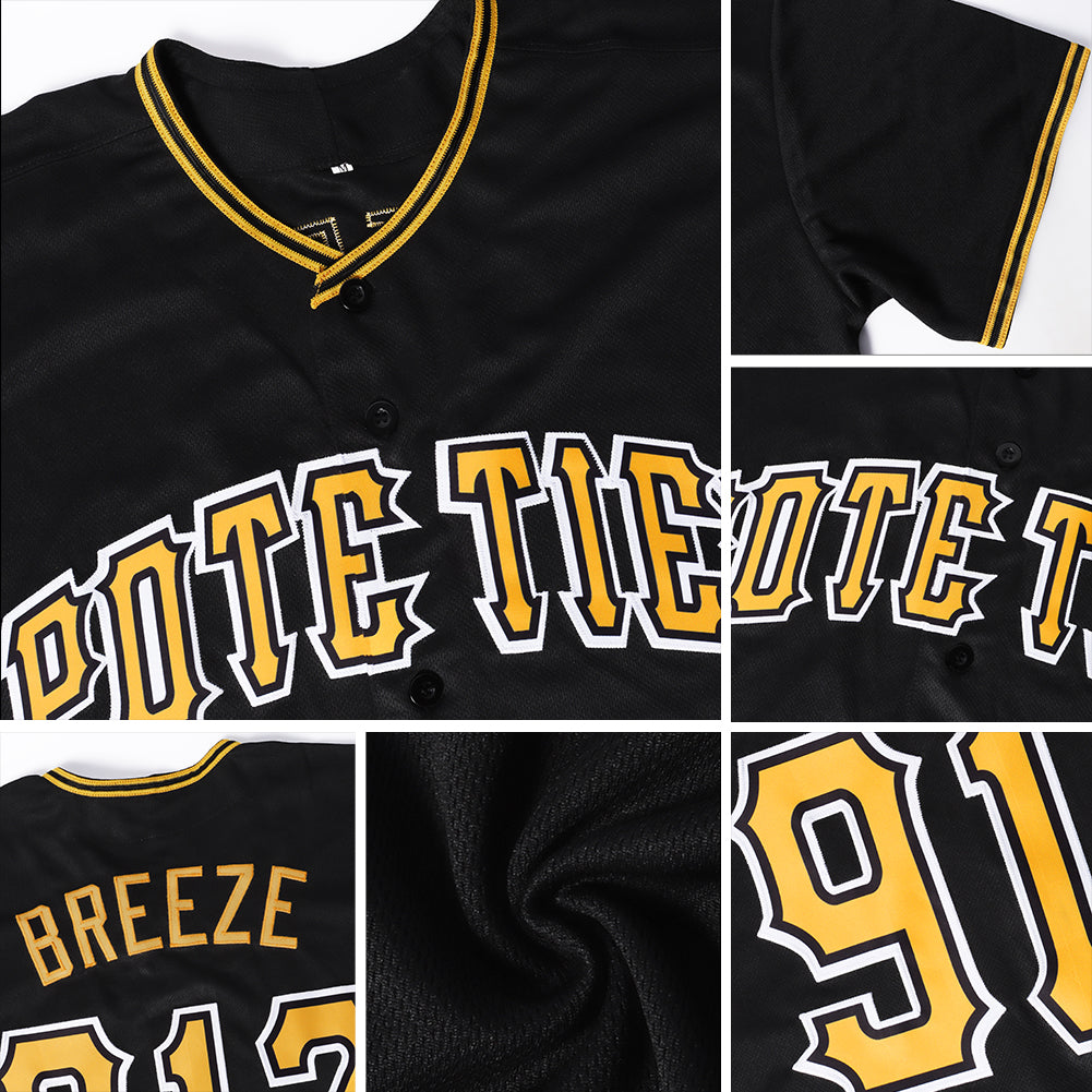 Custom Baseball Jersey Black-Yellow – Vients