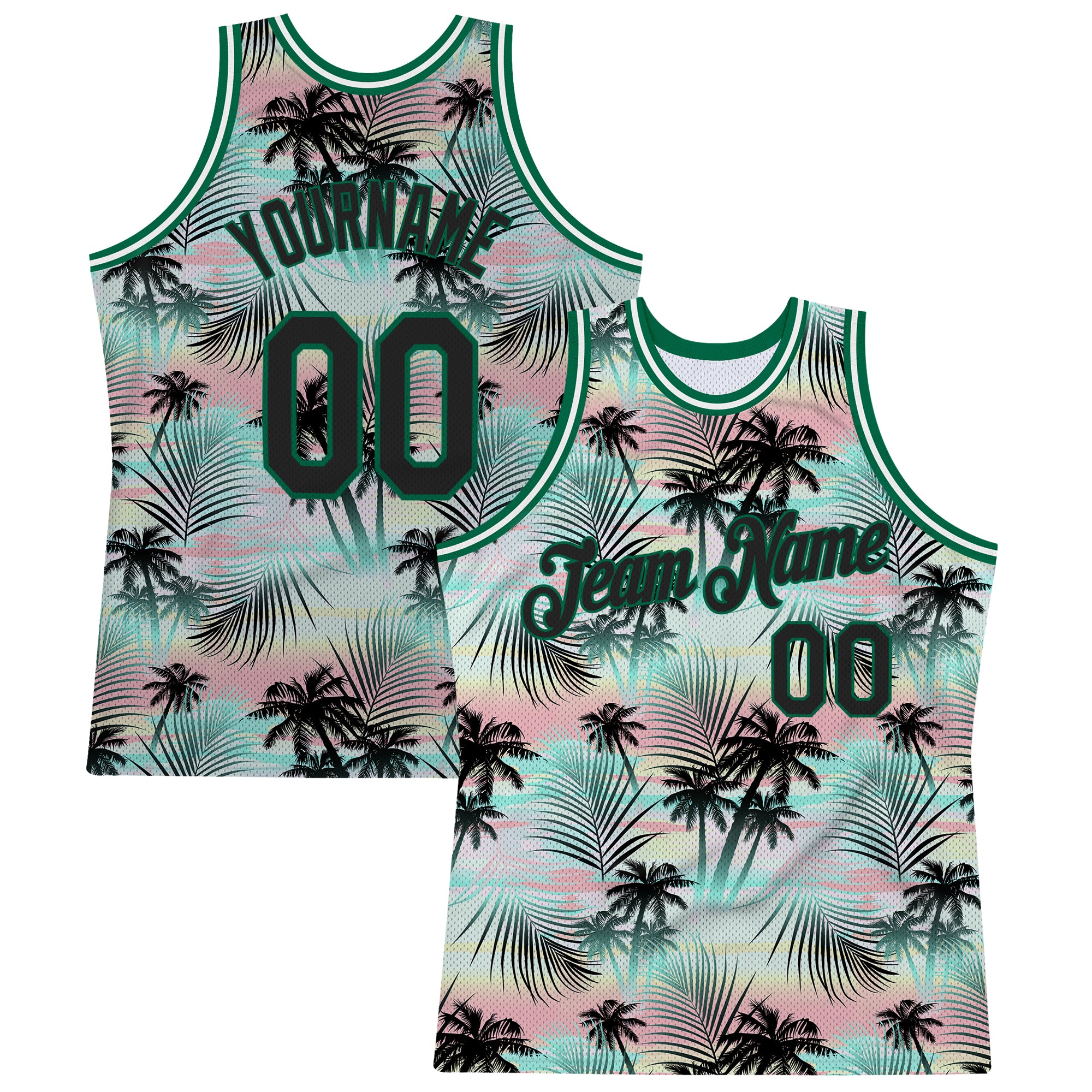 Cheap Custom Black Black-Pink 3D Pattern Design Tropical Palm Leaves  Authentic Baseball Jersey Free Shipping – CustomJerseysPro