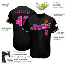 Load image into Gallery viewer, Custom Black Deep Pink-White Authentic Baseball Jersey
