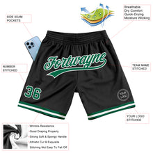 Load image into Gallery viewer, Custom Black Kelly Green-White Authentic Throwback Basketball Shorts
