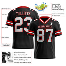 Load image into Gallery viewer, Custom Black White-Red Mesh Authentic Football Jersey
