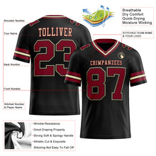 Load image into Gallery viewer, Custom Black Crimson-City Cream Mesh Authentic Football Jersey
