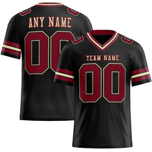 Load image into Gallery viewer, Custom Black Crimson-City Cream Mesh Authentic Football Jersey
