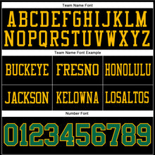 Load image into Gallery viewer, Custom Black Kelly Green-Gold Mesh Authentic Football Jersey
