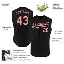 Load image into Gallery viewer, Custom Black Medium Pink Authentic Sleeveless Baseball Jersey
