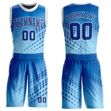 Load image into Gallery viewer, Custom Blue Royal-Light Blue Round Neck Sublimation Basketball Suit Jersey
