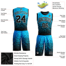 Load image into Gallery viewer, Custom Blue Black-White Round Neck Sublimation Basketball Suit Jersey
