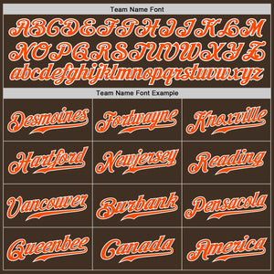 Custom Brown Orange-White Authentic Baseball Jersey