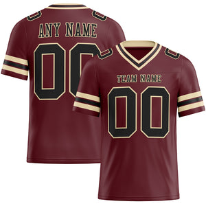 Custom Burgundy Black-City Cream Mesh Authentic Football Jersey