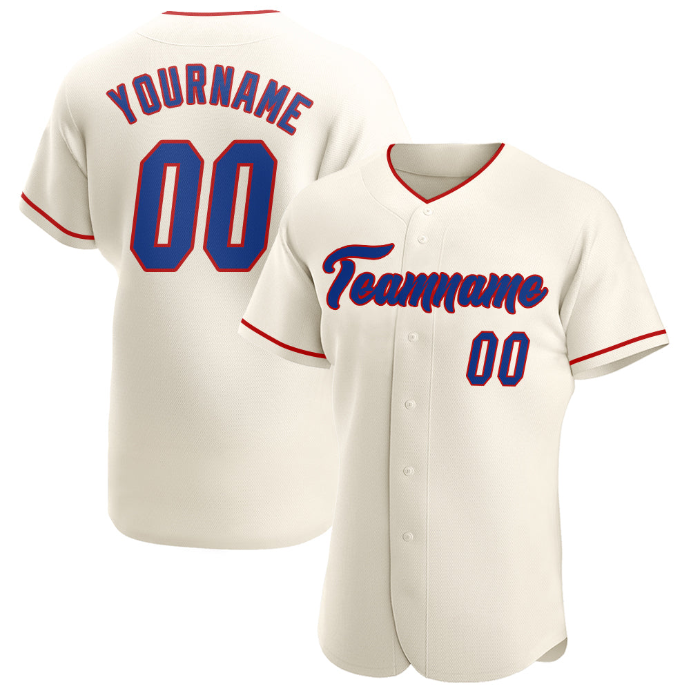 Custom Cream Cream-Red Authentic Baseball Jersey – CustomJerseysPro