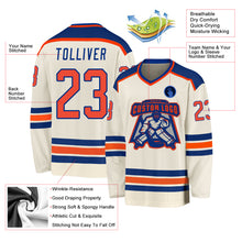 Load image into Gallery viewer, Custom Cream Orange-Royal Hockey Jersey
