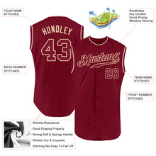 Load image into Gallery viewer, Custom Crimson Crimson-Cream Authentic Sleeveless Baseball Jersey
