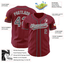 Load image into Gallery viewer, Custom Crimson White Pinstripe Steel Gray Authentic Baseball Jersey
