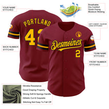 Load image into Gallery viewer, Custom Crimson Gold-Black Authentic Baseball Jersey
