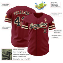 Load image into Gallery viewer, Custom Crimson Black-City Cream Authentic Baseball Jersey
