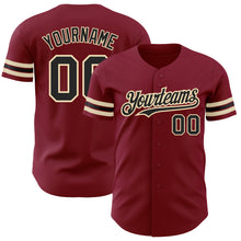 Load image into Gallery viewer, Custom Crimson Black-City Cream Authentic Baseball Jersey
