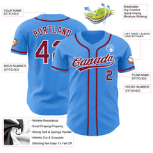 Load image into Gallery viewer, Custom Electric Blue Crimson-White Authentic Baseball Jersey
