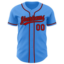 Load image into Gallery viewer, Custom Electric Blue Red-Black Authentic Baseball Jersey
