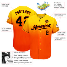 Load image into Gallery viewer, Custom Yellow Black-Orange Authentic Fade Fashion Baseball Jersey
